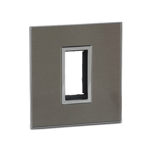 Legrand Arteor Mirror Taupe Cover Plate With Frame, 1 M, 5762 95